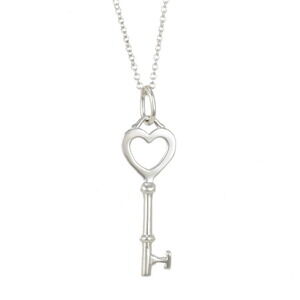 Tiffany Pendant Heart Key Necklace Silver CO
